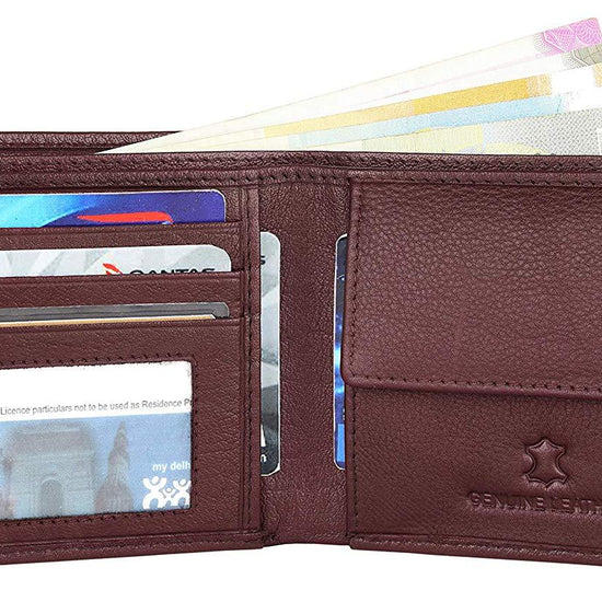 Napa Hide RFID Protected Genuine High Quality Leather Wallet & Pen Combo for Men (MAROON) - WILDHORN
