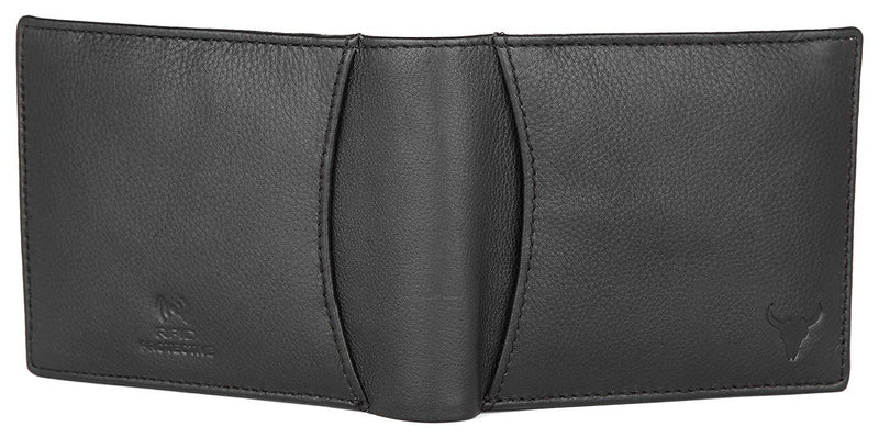 Napa Hide RFID Protected Genuine High Quality Leather Wallet & Pen Combo for Men (Black) - WILDHORN