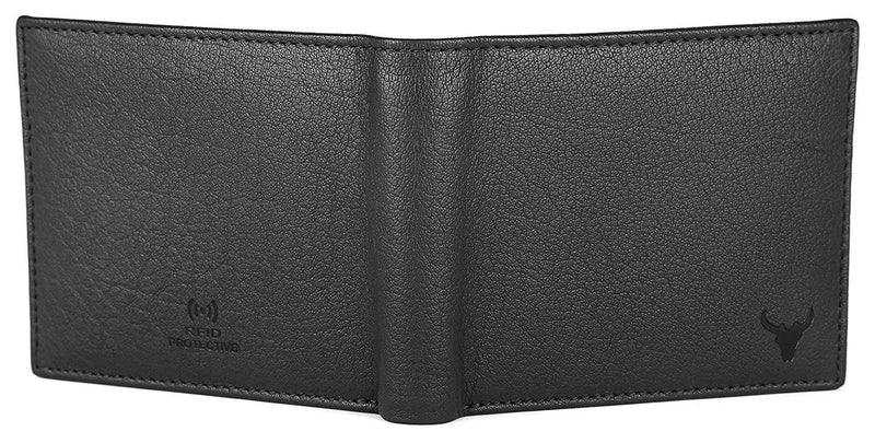 Napa Hide RFID Protected Genuine High Quality Leather Wallet & Pen Combo for Men (BLACK NAPA) - WILDHORN