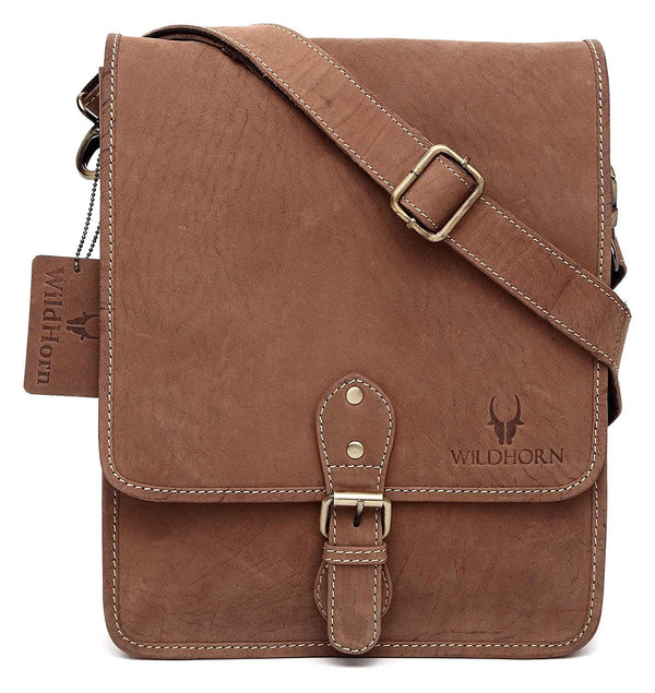 WILDHORN® 100% Genuine Leather Sling Messenger Bag for Men