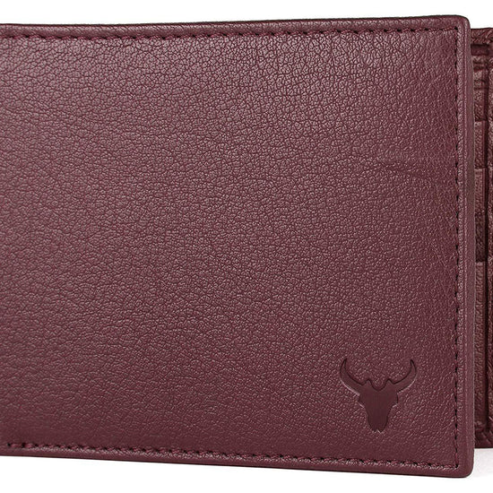 Napa Hide RFID Protected Genuine High Quality Leather Wallet & Pen Combo for Men (MAROON) - WILDHORN