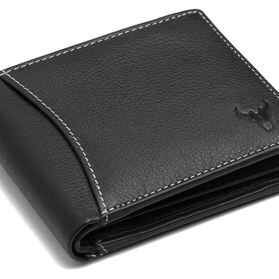 Napa Hide RFID Protected Genuine High Quality Leather Wallet & Pen Combo for Men (BLACK) - WILDHORN