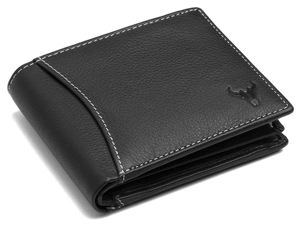 Napa Hide RFID Protected Genuine High Quality Leather Wallet & Pen Combo for Men (BLACK) - WILDHORN