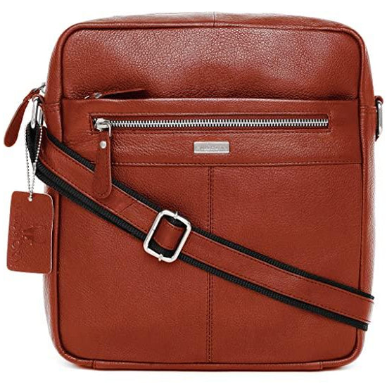 WILDHORN Leather Men's sling Bag I Messenger Bag I Zipper Crossbody Shoulder Satchel Bags for Work Business & Travel Dimension: L- 11 inch H- 12.5 inch W- 2.5 inch - WILDHORN