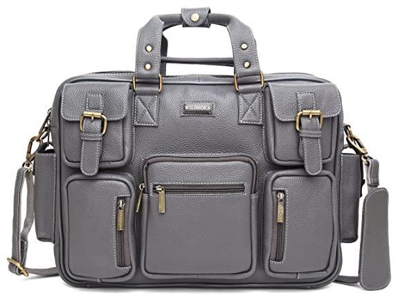 WILDHORN Leather Briefcase for Men I Computer Bag Laptop Bag I Business Travel Messenger Bag For Men l Large 16.5 Inch For Daily Use