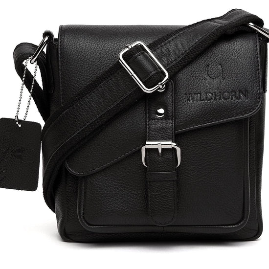 WILDHORN® Original Leather 9 inch Sling Bag for Men I Multipurpose Crossbody Bag I Travel Bag with Adjustable Strap I DIMENSION: L- 8 inch H- 9 inch W- 3 inch - WILDHORN