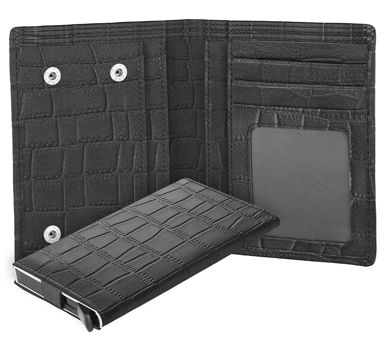 WILDHORN Top Grain Portrait Leather Wallet for Men | C-Clip Detachable Card Case I Credit & Debit Card Holder I RFID Blocking | Extra Capacity | Ultra Strong Stitching | | Gift for Him - WILDHORN