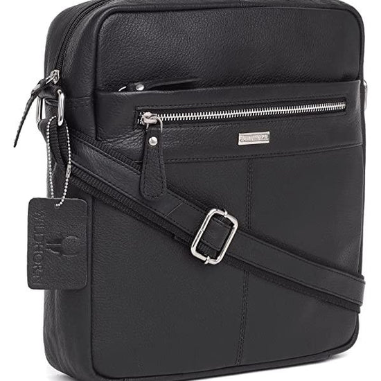 WILDHORN Leather Men's sling Bag I Messenger Bag I Zipper Crossbody Shoulder Satchel Bags for Work Business & Travel Dimension: L- 11 inch H- 12.5 inch W- 2.5 inch - WILDHORN