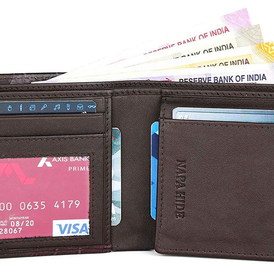 Napa Hide RFID Protected Genuine High Quality Leather Wallet & Pen Combo for Men (MAROON) - WILDHORN