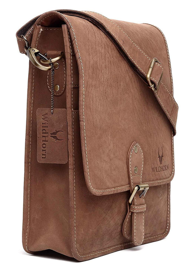 WILDHORN® 100% Genuine Leather Sling Messenger Bag for Men