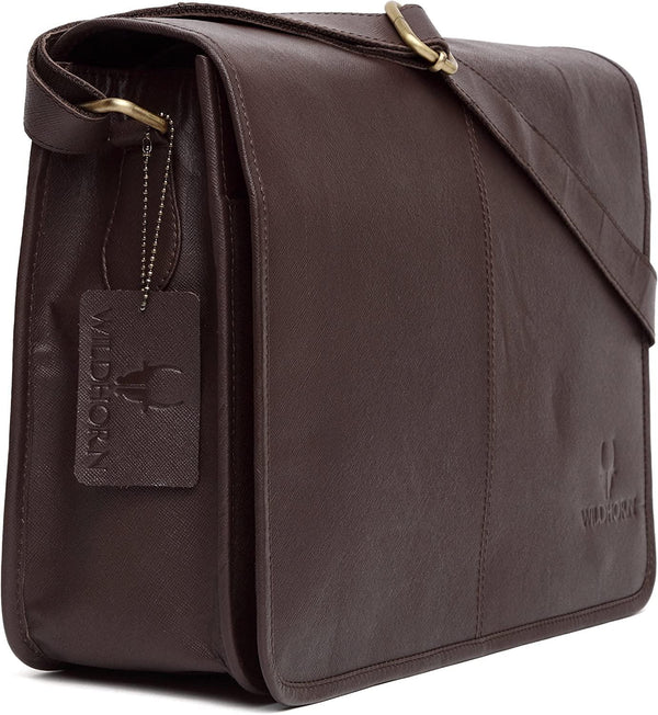WILDHORN® 100% Genuine Leather Messenger Bag for Men