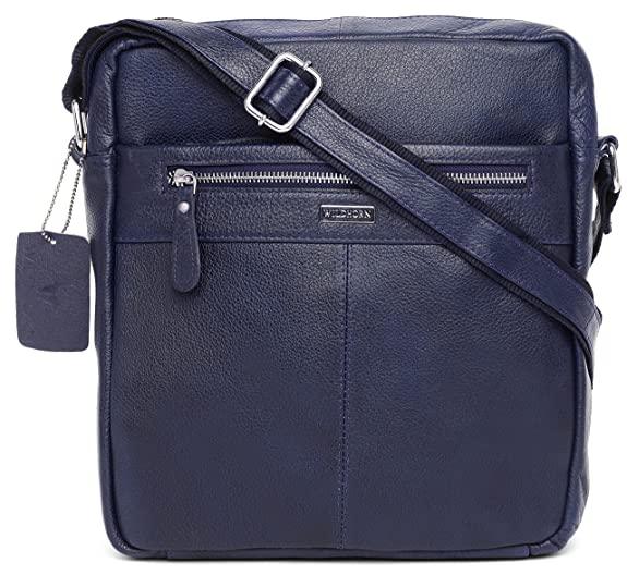 WILDHORN Leather Men's sling Bag I Messenger Bag I Zipper Crossbody Shoulder Satchel Bags for Work Business & Travel Dimension: L- 11 inch H- 12.5 inch W- 2.5 inch - WILDHORN