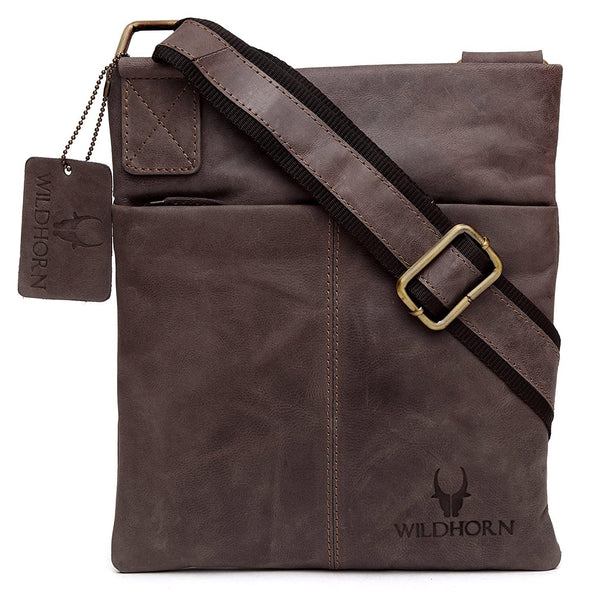 WILDHORN® 100% Genuine Leather Sling Messenger Bag for Men