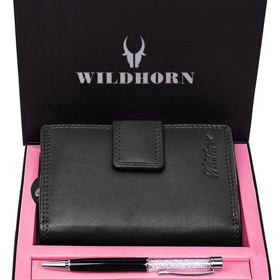 WILDHORN® Women's Leather Wallet and Pen Combo Set - WILDHORN