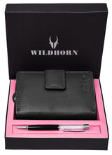 WILDHORN® Women's Leather Wallet and Pen Combo Set