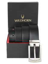 WILDHORN Formal Leather Belt for Men I Free Size I Waist Fit up to 46 inches