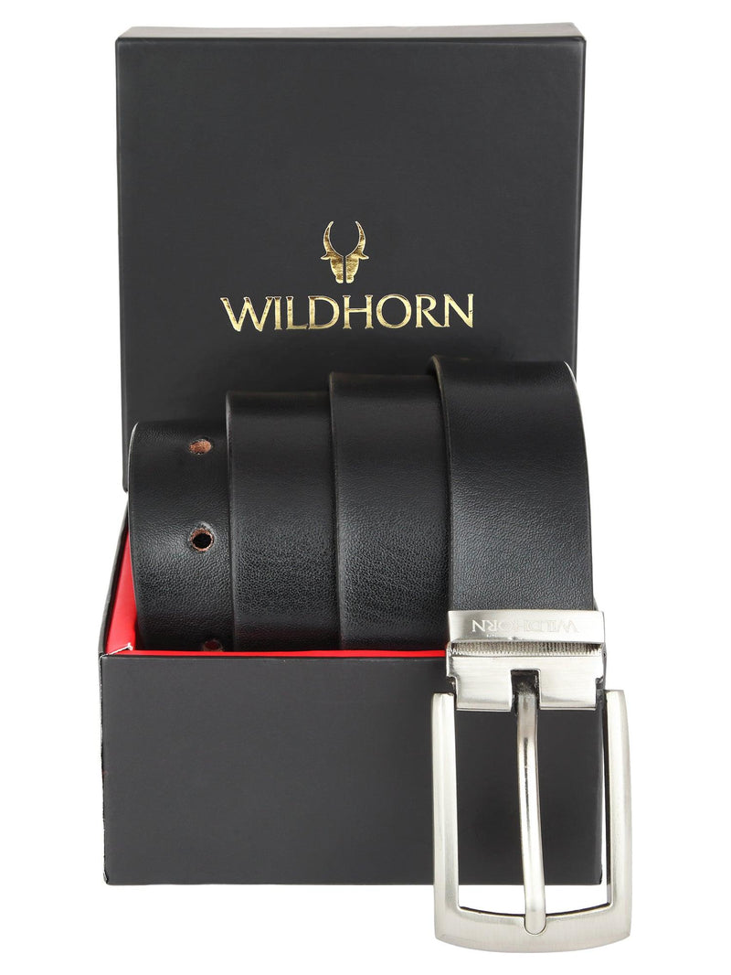 WILDHORN Formal Leather Belt for Men I Free Size I Waist Fit up to 46 inches