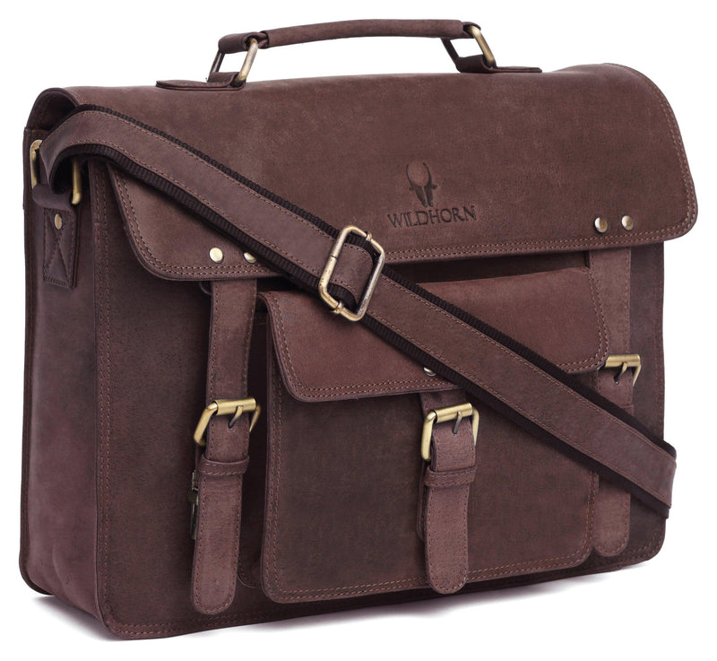 WildHorn Leather Laptop Messenger Bag for Men - WILDHORN