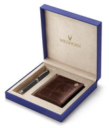 WILDHORN® RFID Protected Genuine High Quality Classic Leather Wallet & Pen Combo for Men