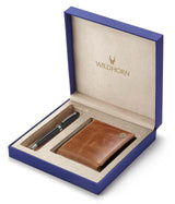 WILDHORN® RFID Protected Genuine High Quality Classic Leather Wallet & Pen Combo for Men