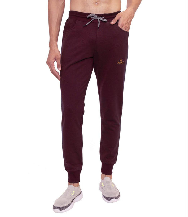 AVOLT Cotton Track Pants for Men I Slim Fit Athletic Track Pants | Casual Running Workout Pants with Pockets - WILDHORN