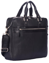 WILDHORN Leather 16 inches Black Messenger Bag (MB302) - WILDHORN