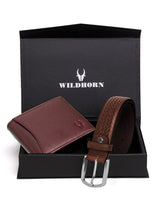 WILDHORN® RFID Protected Genuine High Quality Leather Wallet & Belt Combo for Men
