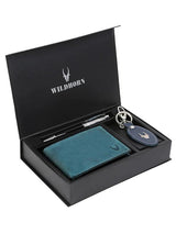 WILDHORN® RFID Protected Genuine High Quality  Leather Wallet, Keychain & Pen Combo for Men