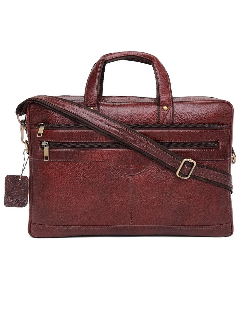 WILDHORN® 100% Genuine Leather Laptop Bag for Men