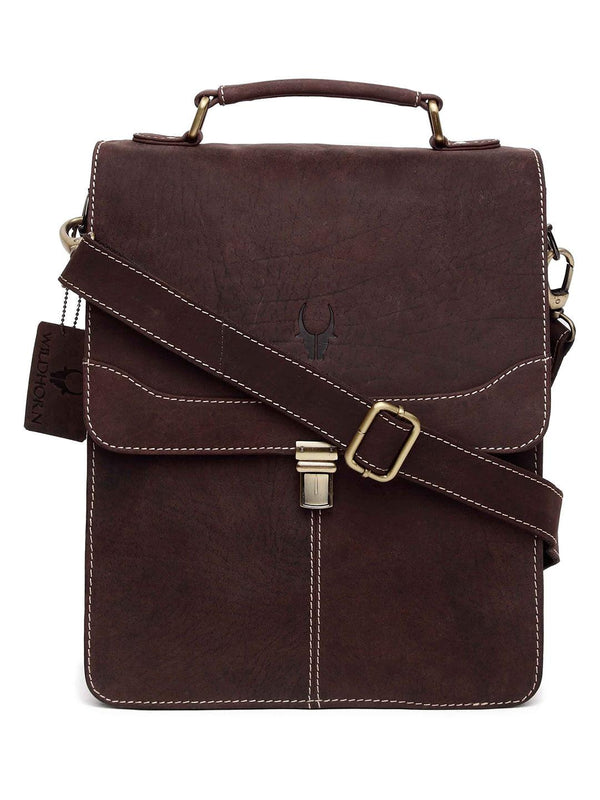 WILDHORN® 100% Genuine Leather Sling Messenger Bag for Men
