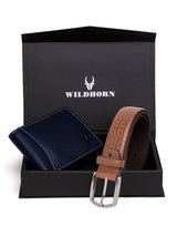 WILDHORN® RFID Protected Genuine High Quality Leather Wallet & Belt Combo for Men