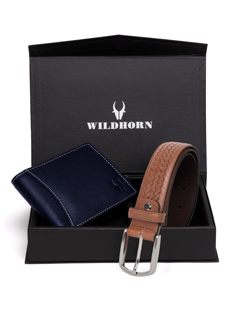 WILDHORN® RFID Protected Genuine High Quality Leather Wallet & Belt Combo for Men