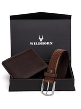 WILDHORN® RFID Protected Genuine High Quality Leather Wallet & Belt Combo for Men