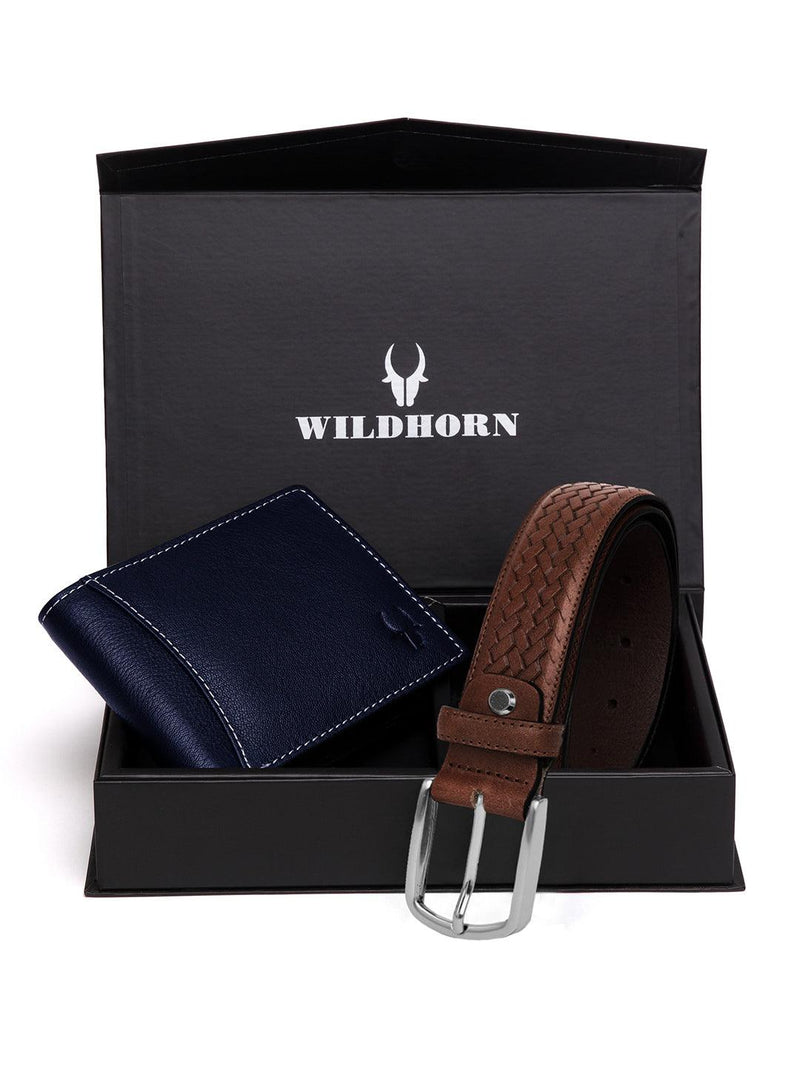 WILDHORN® RFID Protected Genuine High Quality Leather Wallet & Belt Combo for Men