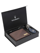 WILDHORN® RFID Protected Genuine High Quality  Leather Wallet, Keychain & Pen Combo for Men