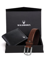 WILDHORN® RFID Protected Genuine High Quality Leather Wallet & Belt Combo for Men
