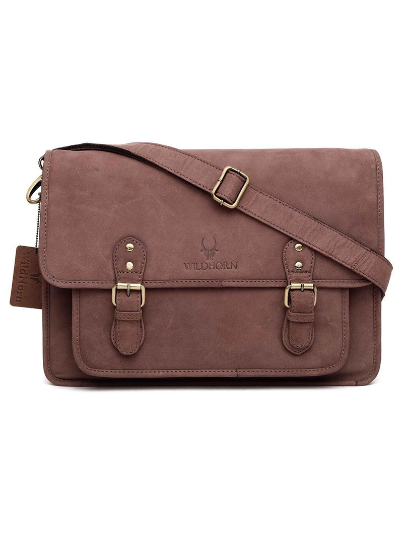WILDHORN® 100% Genuine Leather Messenger Bag for Men