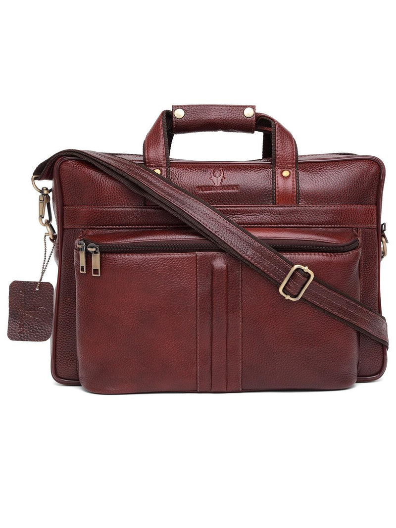 WILDHORN® 100% Genuine Leather Laptop Bag for Men