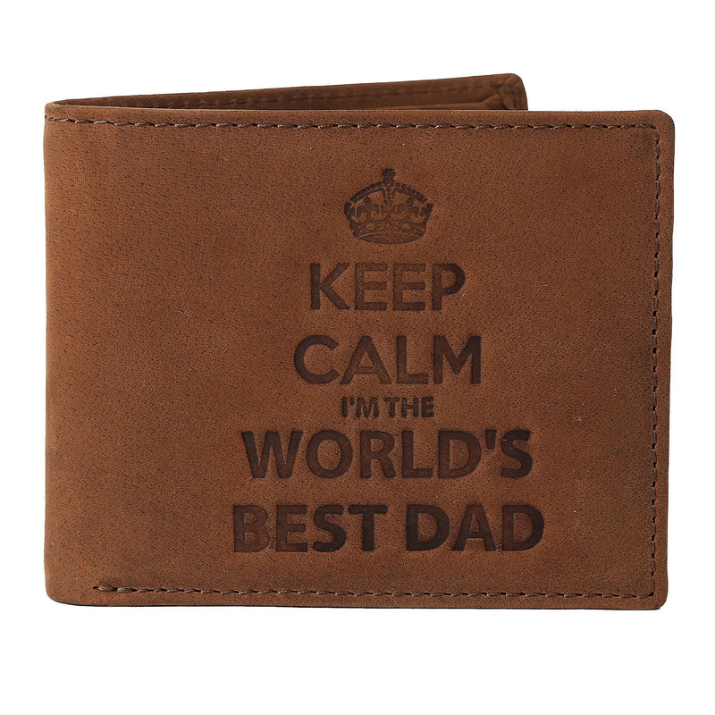 WILDHORN® World's Best Dad Men's Leather Wallet I Gift Hamper for Father - WILDHORN