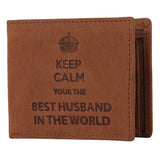 WILDHORN® Best Husband Men's Leather Wallet l Gift Hamper for Husband - WILDHORN