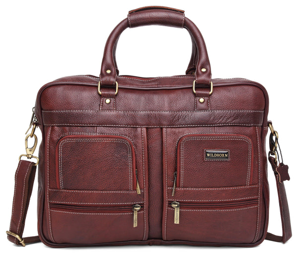 WILDHORN Leather laptop Messenger Bag for Men