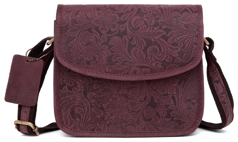 WILDHORN® Leather Crossbody Bag for Women- Small Vintage Crossover Fashion Purse Long Over the Shoulder Sling For Everyday