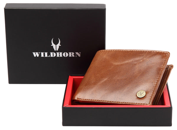 WildHorn® RFID Protected Genuine High Quality Leather Wallet for Men - WILDHORN