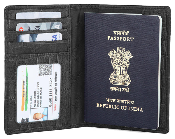 WILDHORN® Leather Passport Holder Cover Case RFID Blocking Travel Wallet