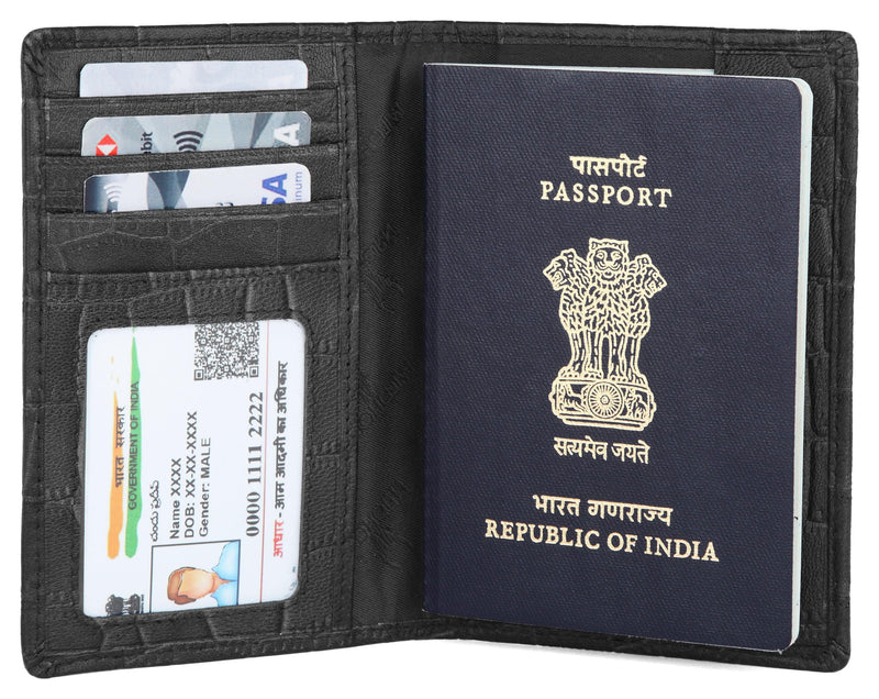 WILDHORN® Leather Passport Holder Cover Case RFID Blocking Travel Wallet