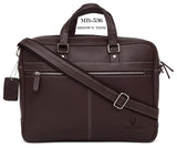 WildHorn 100 % Genuine Leather Brown 16 inch Laptop Messenger Bag (BROWN NDM) DIMENSION : L-16 inch W-3.5 inch H-12 inch - WILDHORN