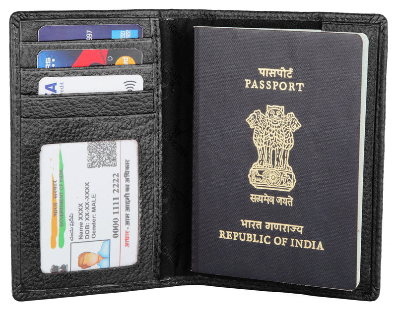WILDHORN® Leather Passport Holder Cover Case RFID Blocking Travel Wallet