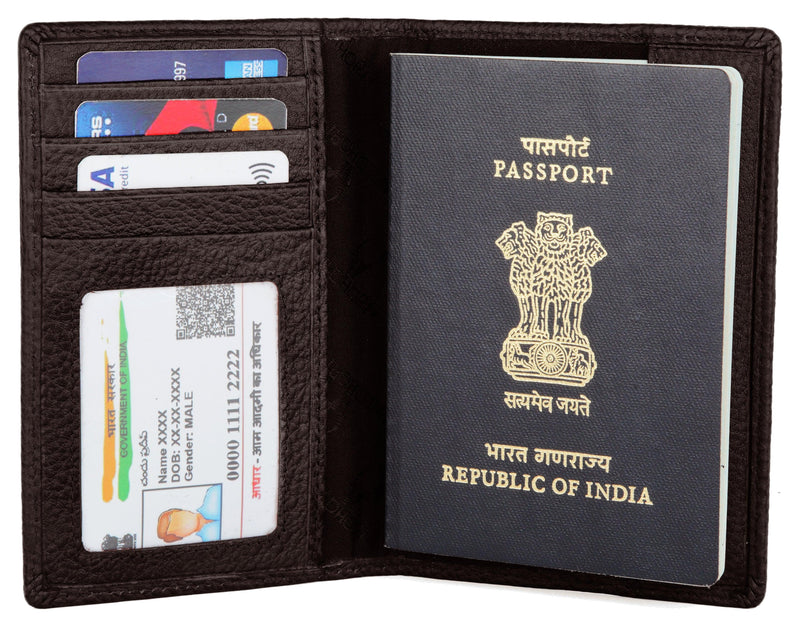 WILDHORN® Leather Passport Holder Cover Case RFID Blocking Travel Wallet