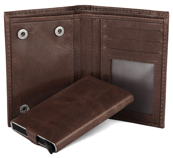 WILDHORN Top Grain Portrait Leather Wallet for Men | C-Clip Detachable Card Case I Credit & Debit Card Holder I RFID Blocking | Extra Capacity | Ultra Strong Stitching | | Gift for Him