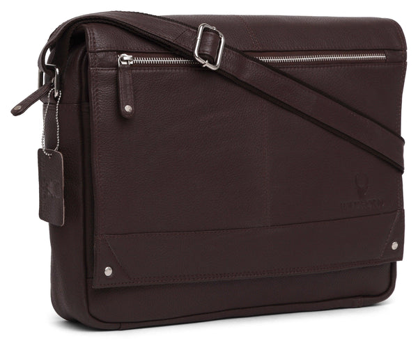 WILDHORN Leather 15 inches Bombay Brown Messenger Bag (MB515) - WILDHORN